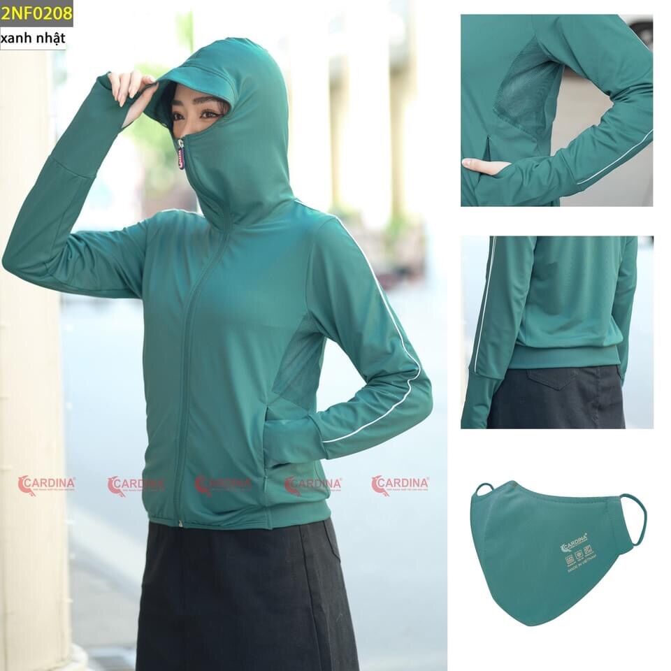 Áo chống nắng nữ 2 lớp thông hơi bo gấu có viền  cao cấp CARDINA phiên bản mới 2023