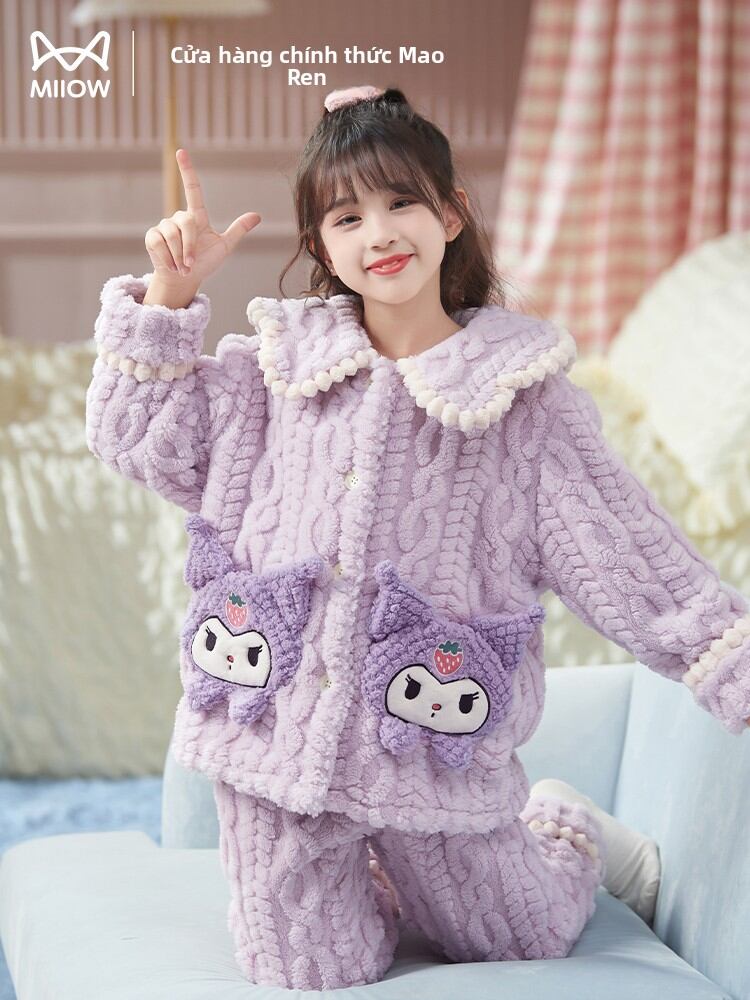 [MiiOW | Autumn Winter Cartoon Coral Fleece Thickened Sleepwear Set,MiiOW | Autumn Winter Cartoon Coral Fleece Thickened Sleepwear Set,] Giá 660,000 Đồng*Miễn phí vận chuyển