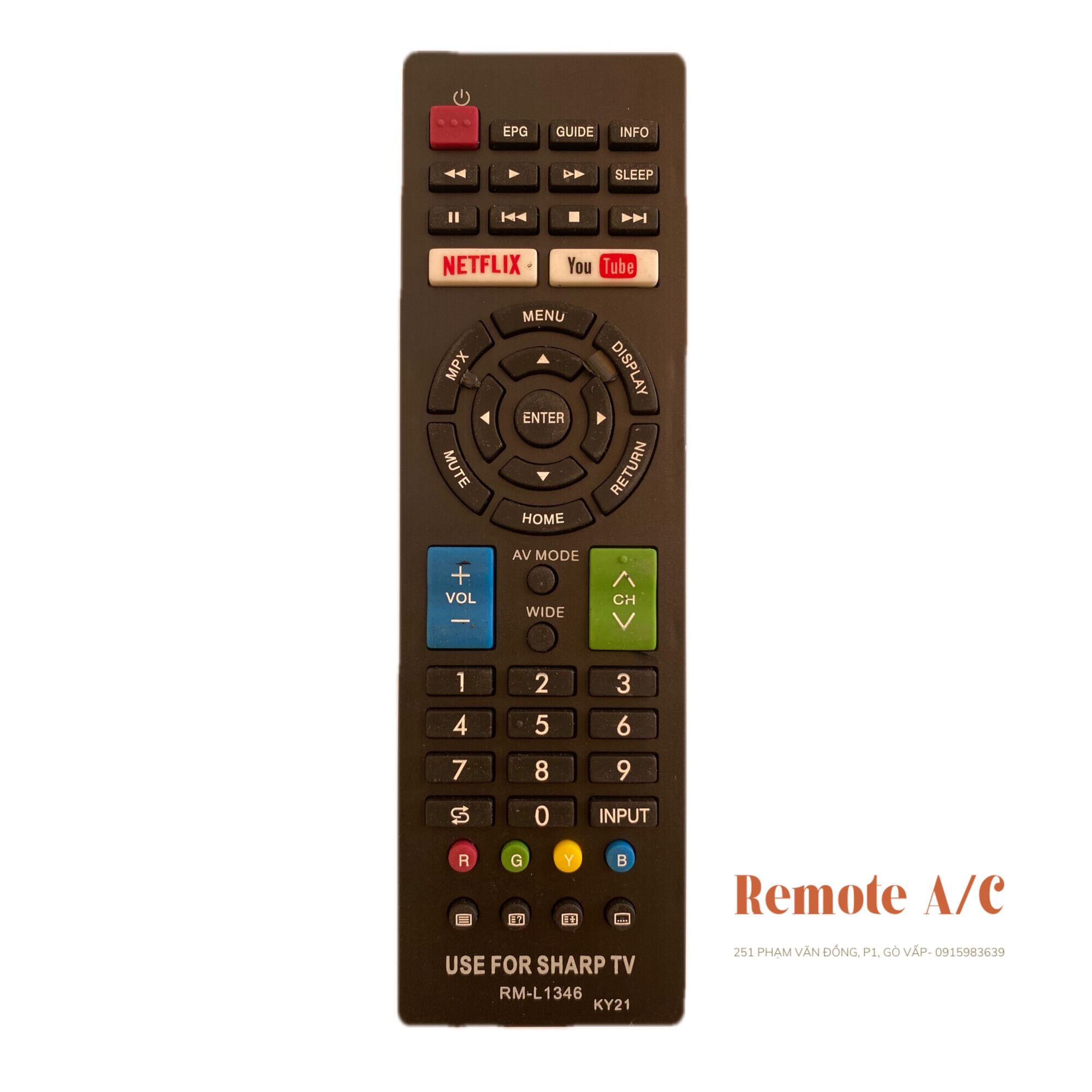 Bảng giá REMOTE TV SHARP 1346 ( tặng pin )