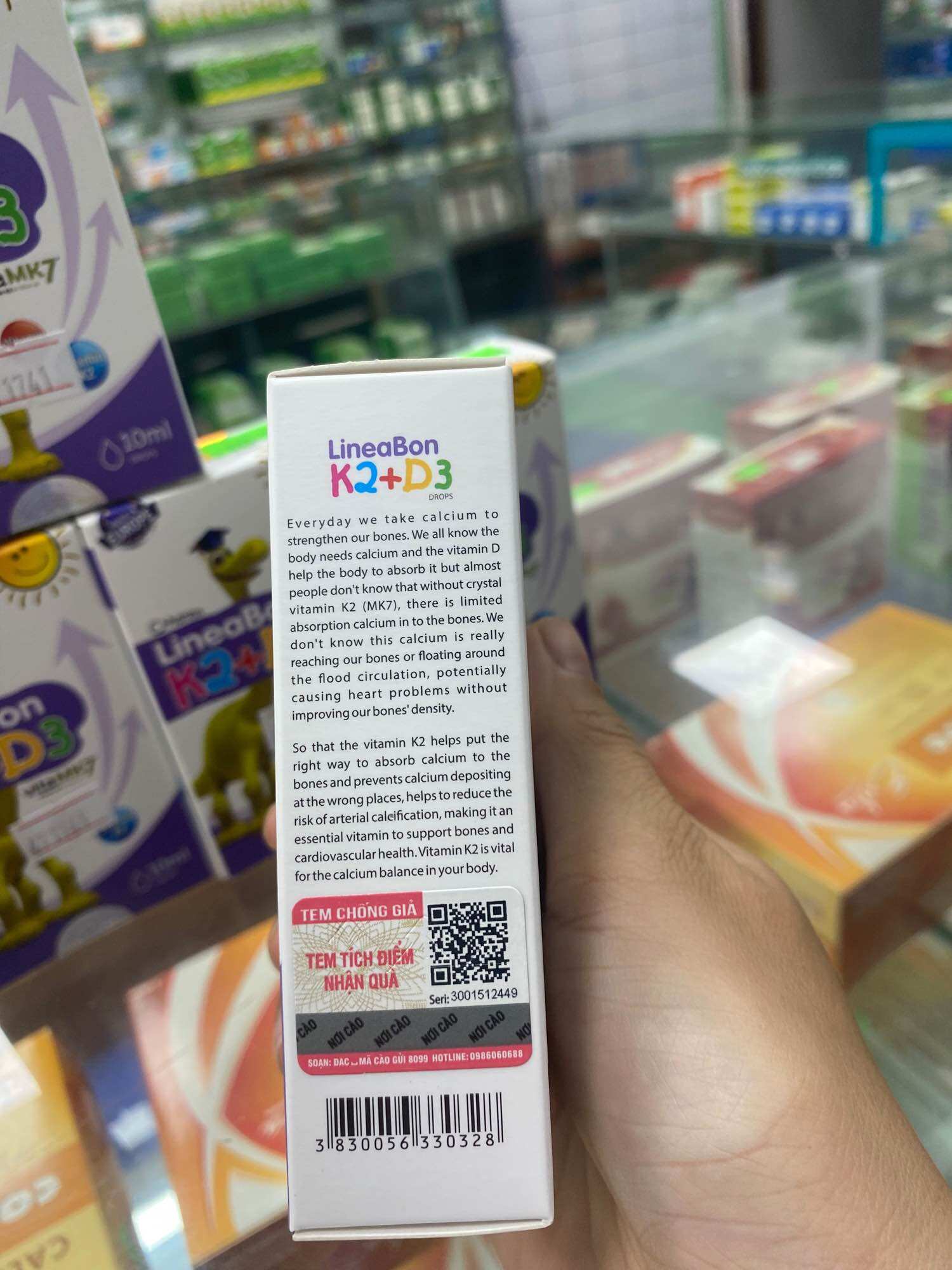 Lineabon K2+D3 - Tăng chiều cao cho trẻ sơ sinh, Lọ 10ml ✅(Hàng Chính Hãng)
