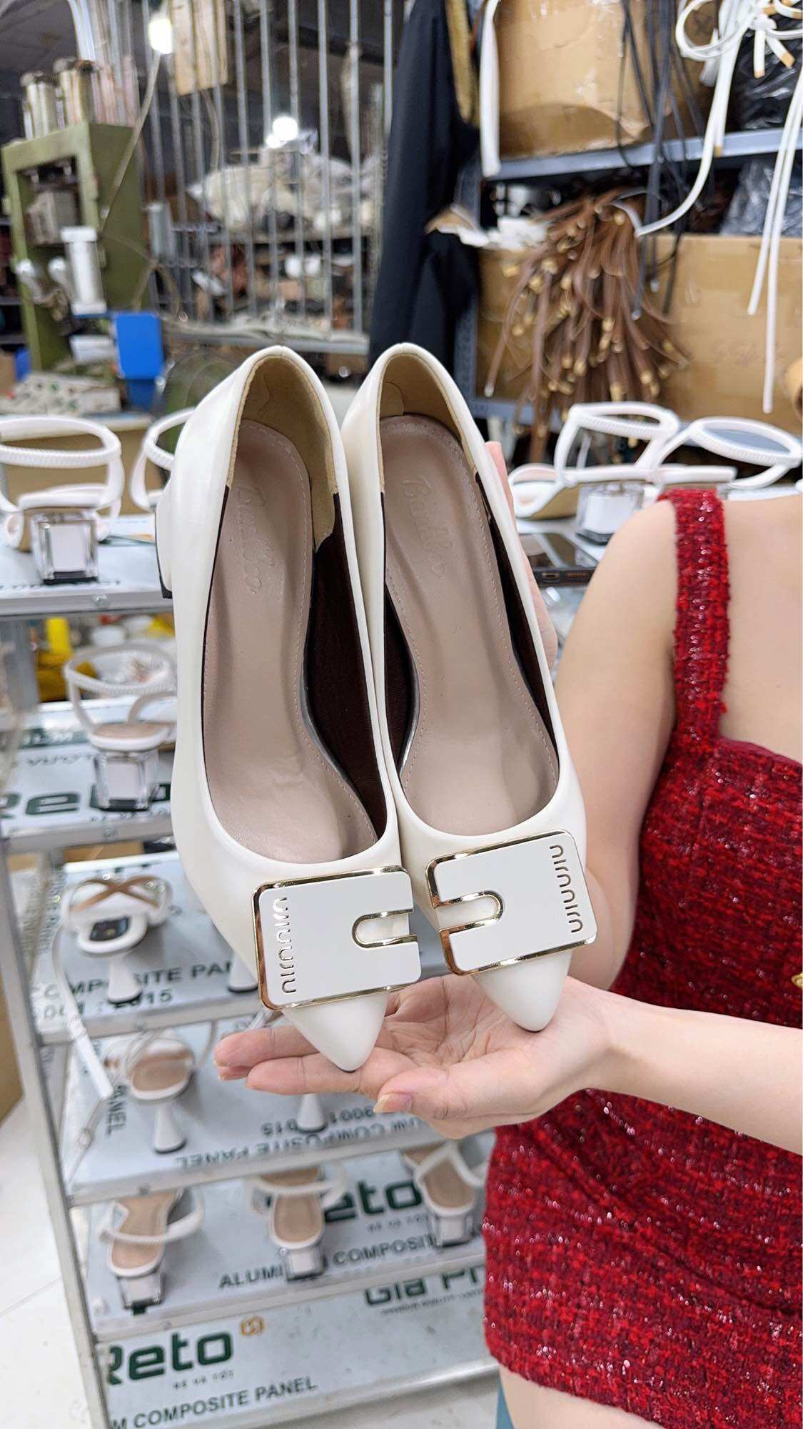 Giày nữ búp bê , gót 3p -5p , giày mũi nhọn êm chân