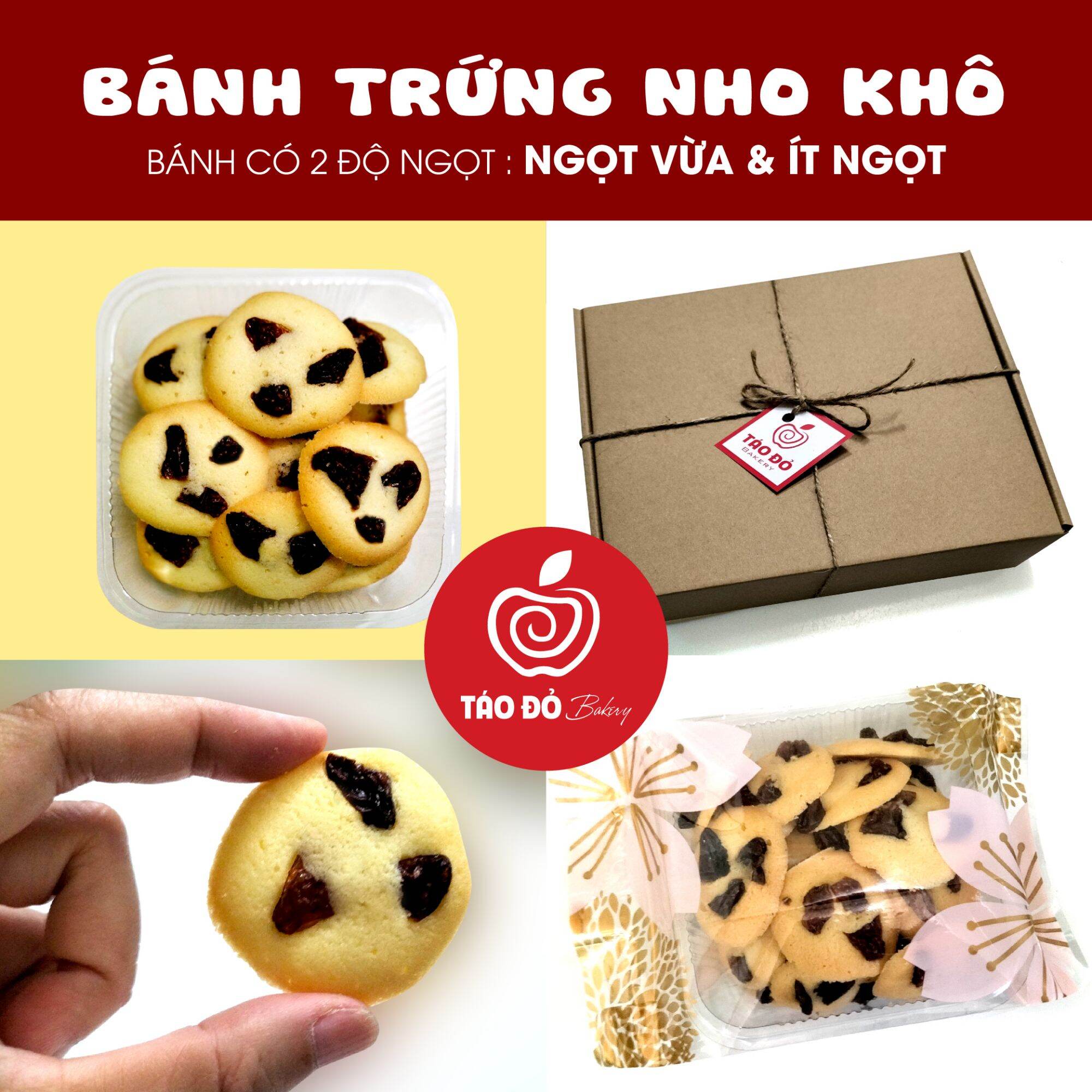 Bánh Trứng Nho Khô - Hộp 200g & Hộp 400g