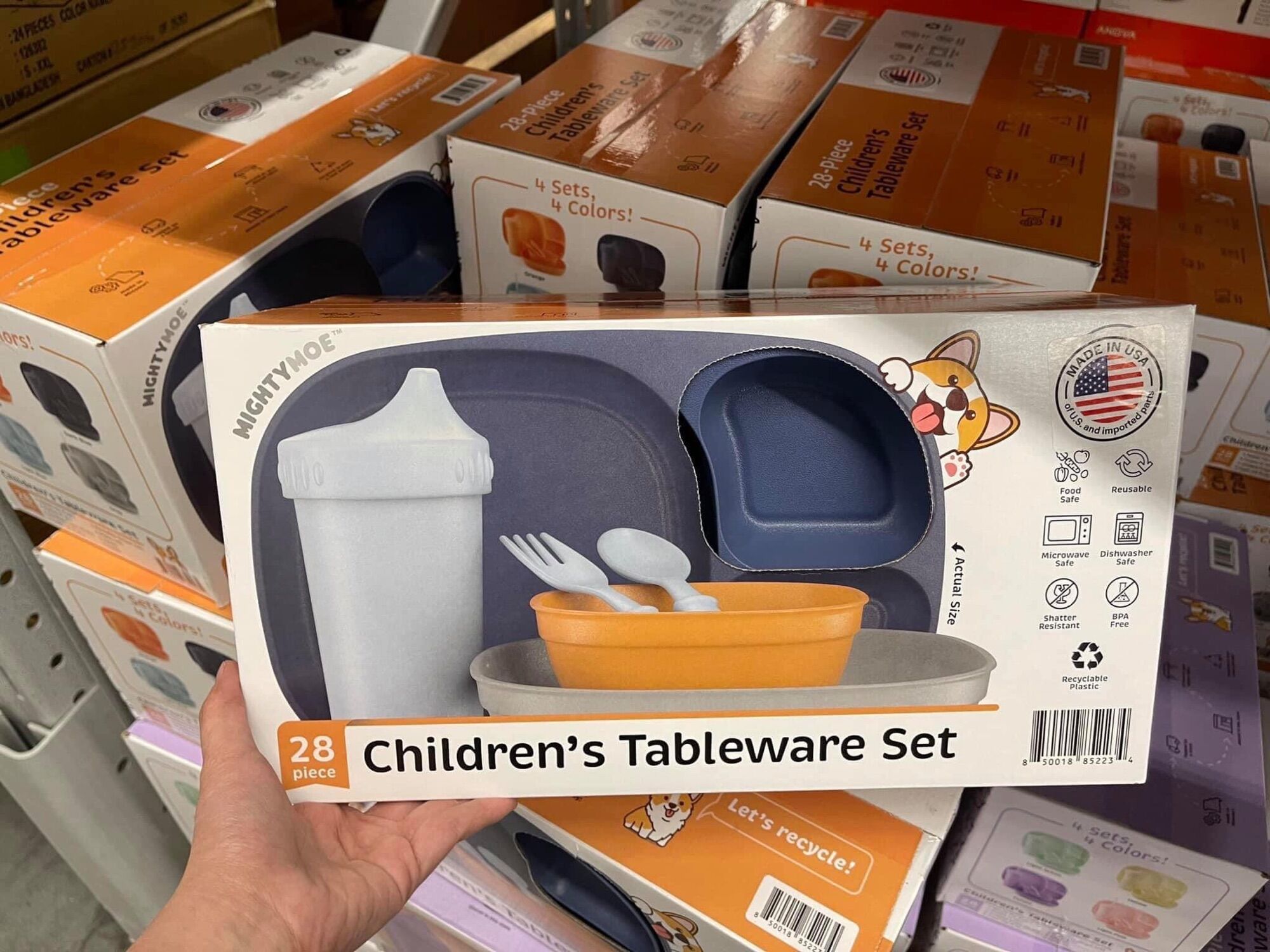 [ MADE IN USA ] 🍁 Bộ Chén Dĩa Ly Ăn Dặm Cho Bé Mighty Moe Children's Tableware Set 28 piece 🍁