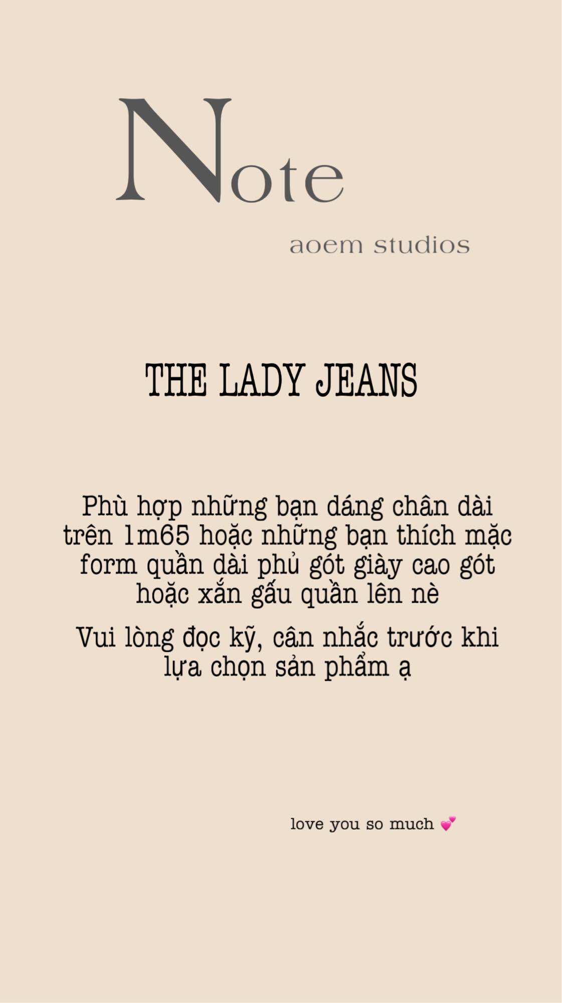 AOEM STUDIOS - THE LADY JEANS - QUẦN JEANS DÁNG DÀI "HACK CHÂN"