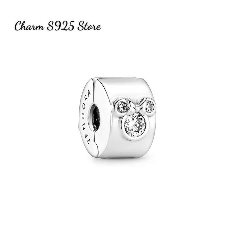 CHARM PAN ALE KHOÁ CHẶN ĐÍNH ĐÁ MICKEY BẠC S925