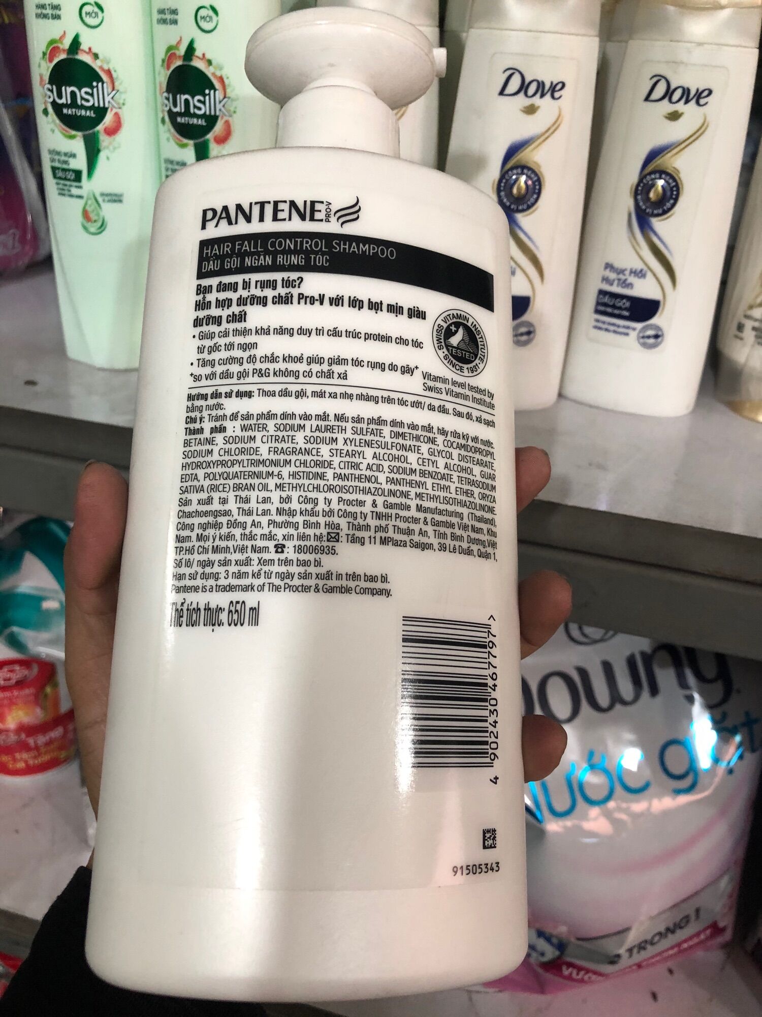 Dầu gội Pantene ngăn rụng tóc chai 650ml