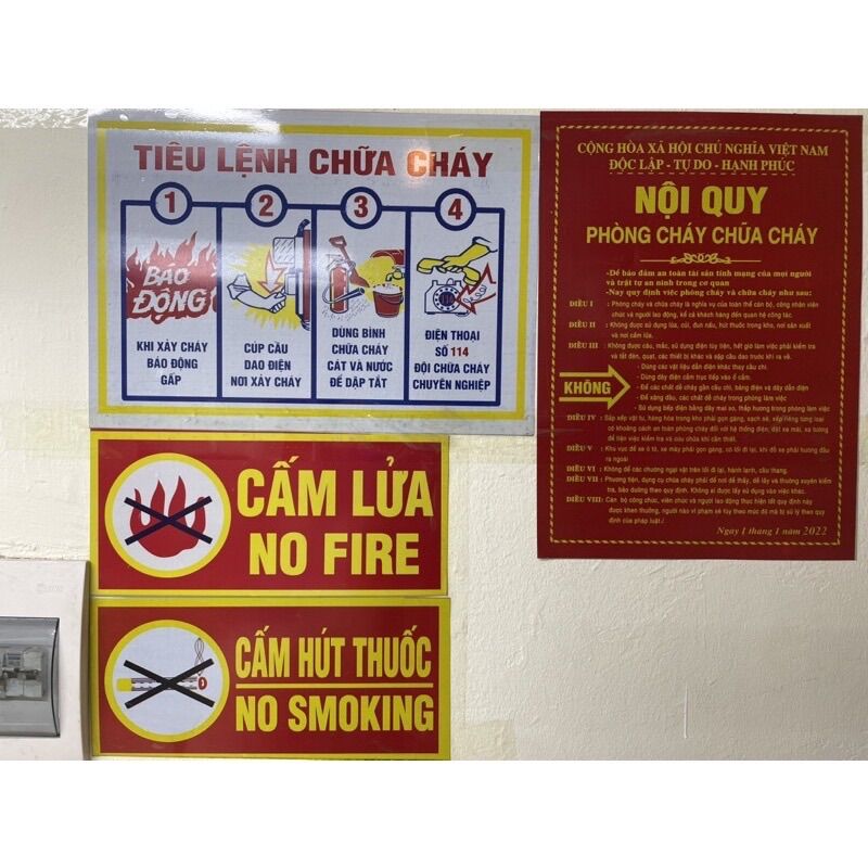 Bảng nội quy, tiêu lệnh , cấm lửa, cấm thuốc PCCC , bảng nội quy tiêu lệnh phòng cháy chữa cháy.