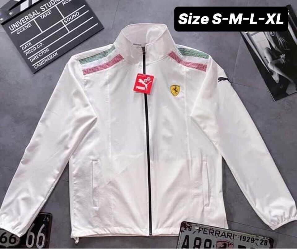 Áo Khoác Gió Nam 2 Lớp FERRARI SPORT Màu Trắng Và Đen Thể Thao Thời Trang - Áo Khoác Gió Nam Nữ Thời Trang - Hàng Việt Nam Xuất Khẩu ( Hàng Sẵn-Giá Tốt)