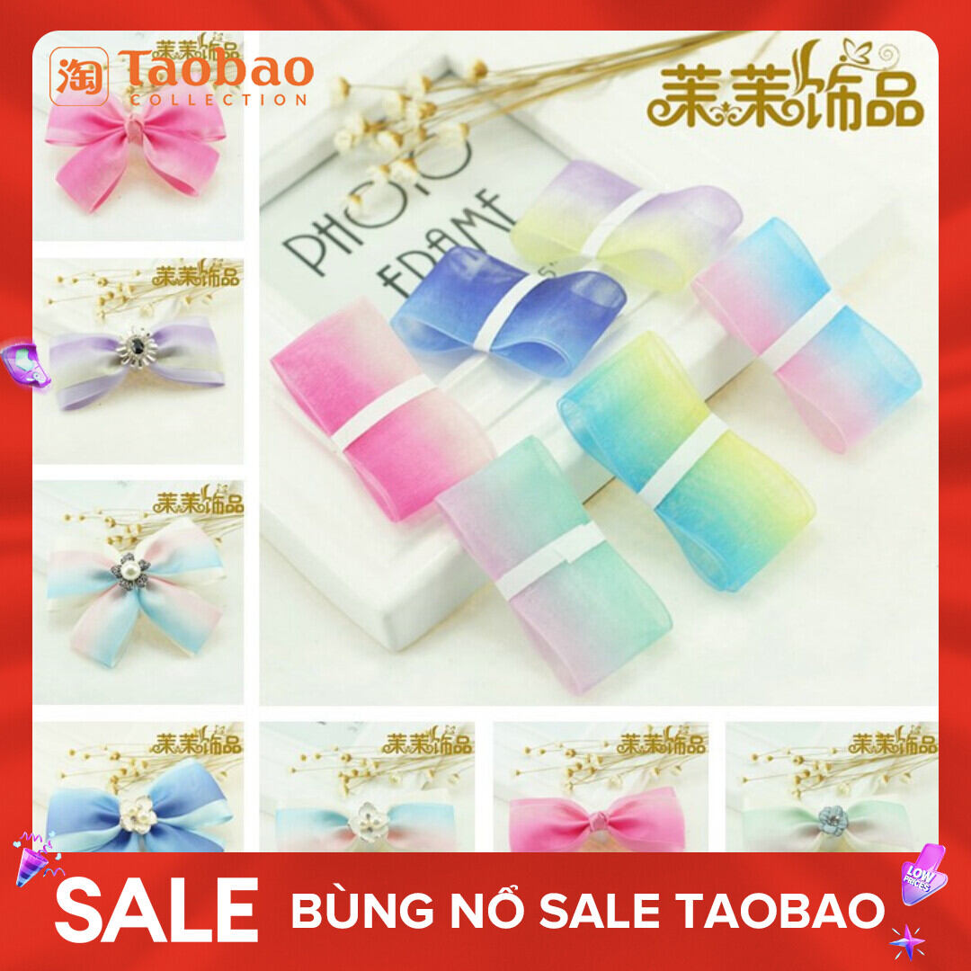 Ruy băng lụa biến đổi dần 25/38mm ruy băng nơ bướm ruy băng dệt vật liệu kẹp tóc làm thủ công diy phụ kiện tóc phụ kiện tóc hoa cài đầu