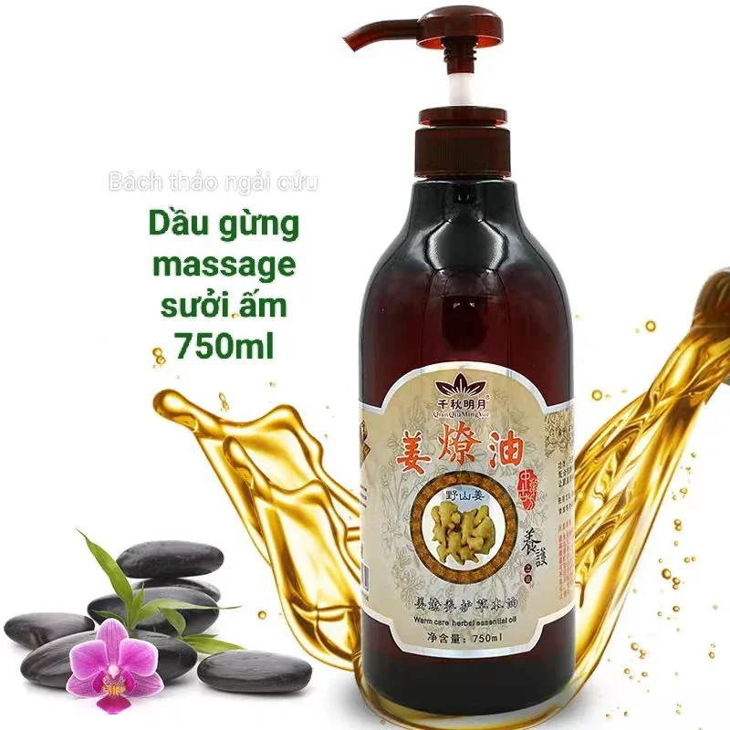 Tinh dầu gừng ấm nóng massage body chai 750 ml