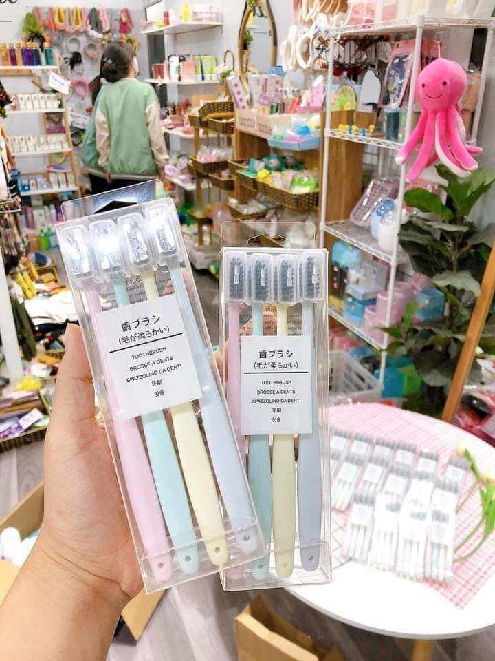 Sét 4 chiếc bàn chải lúa mạch
