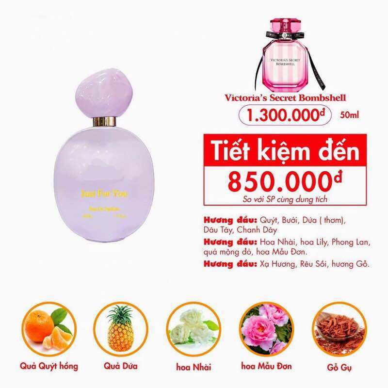 (50ML) Nước hoa nữ JUST_FOR_YOU [CAM KẾT CHÍNH HÃNG]