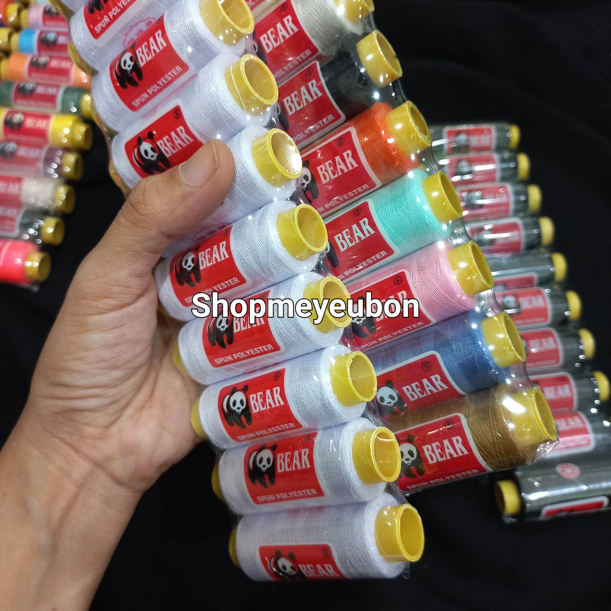 Vỉ 10 cuộn chỉ may đồ gấu