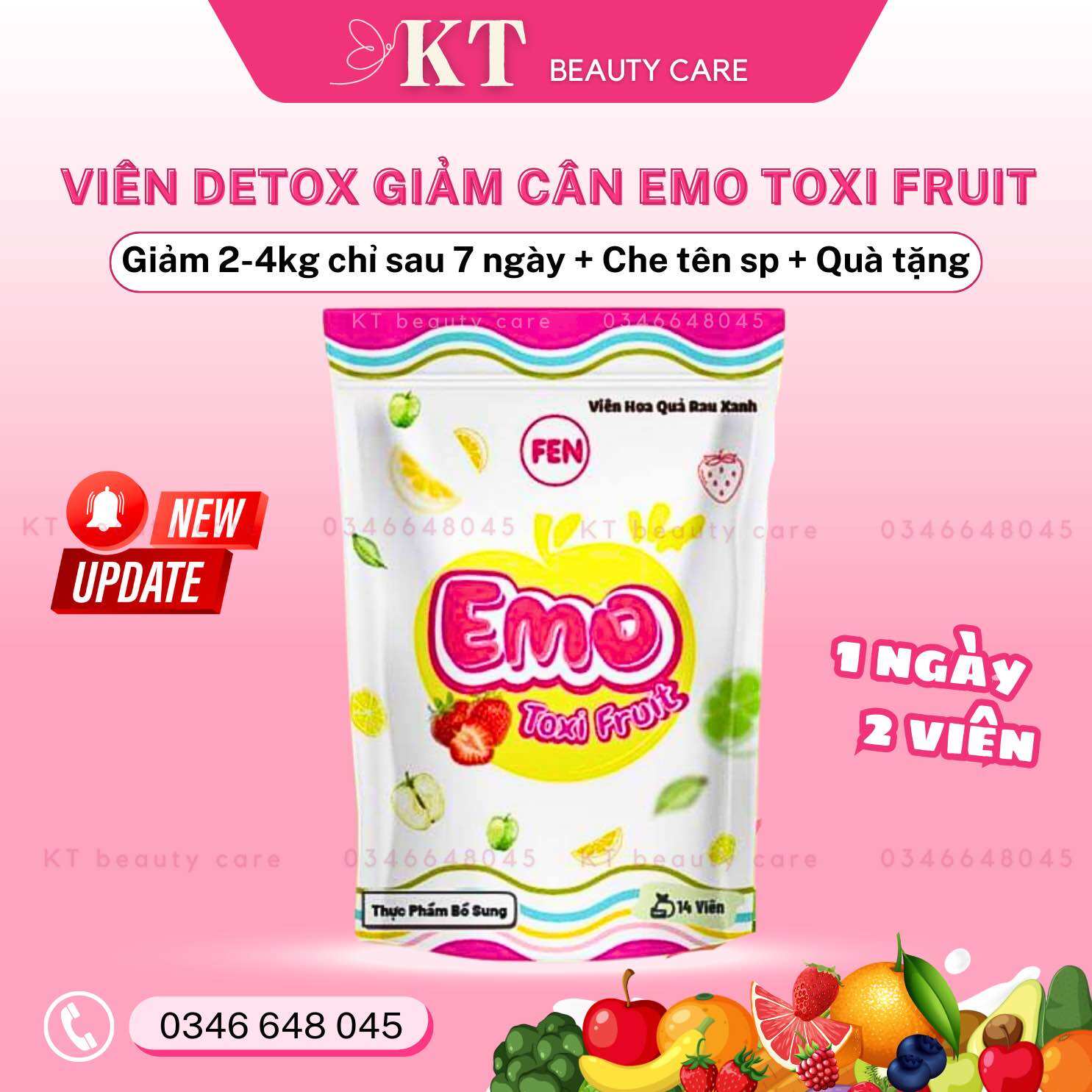 Dạng viên giảm cân emo toxi fruit toxi fruit giam can cap toc chi sau 7 ngày freeship giảm cân emoslim detox giảm cân emoslim chính hãng giảm 1-5kg