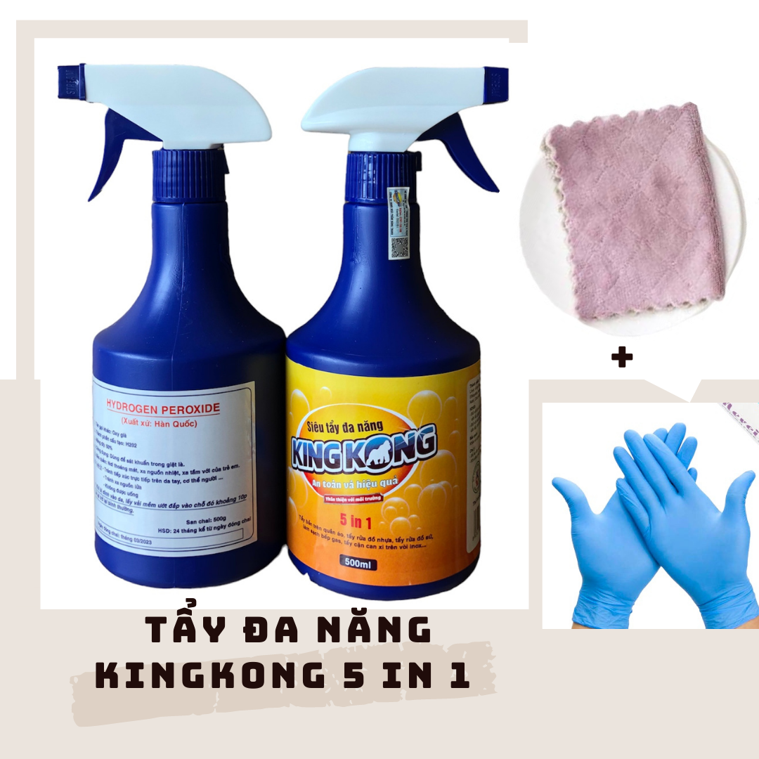 Cặp siêu tẩy đa năng kingkong 5 in 1 - tẩy quần áo, xoong nồi, đồ sứ, inox...