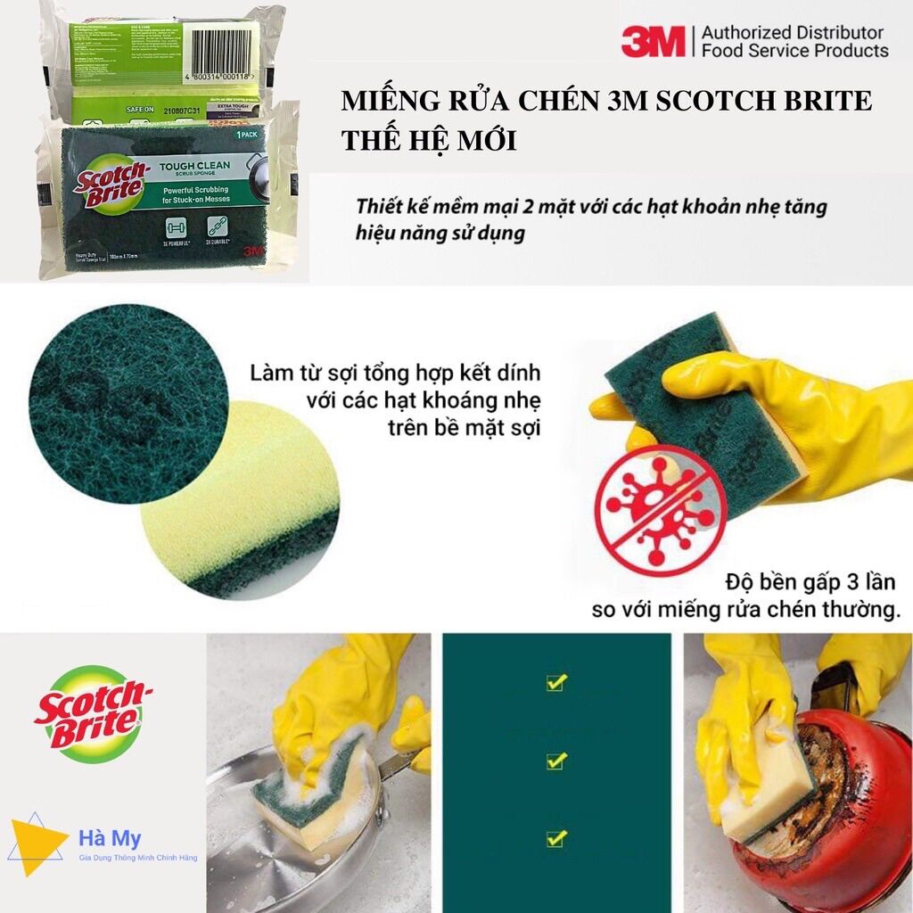 Combo 3 Miếng rửa chén scotch brite