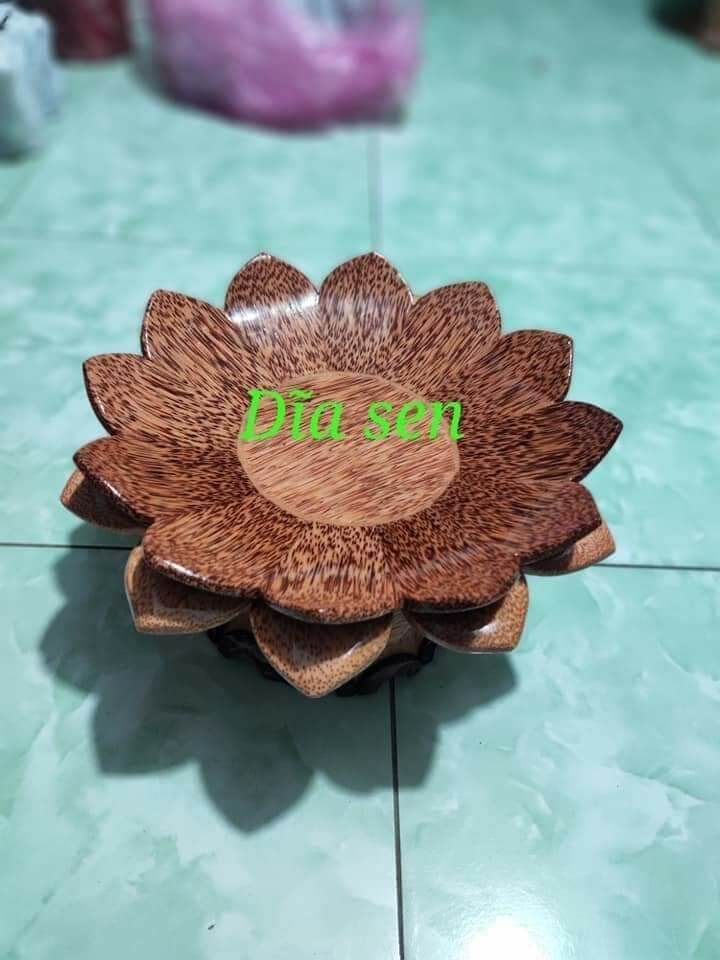 Dĩa sen cao cấp làm từ gỗ dừa loại 1