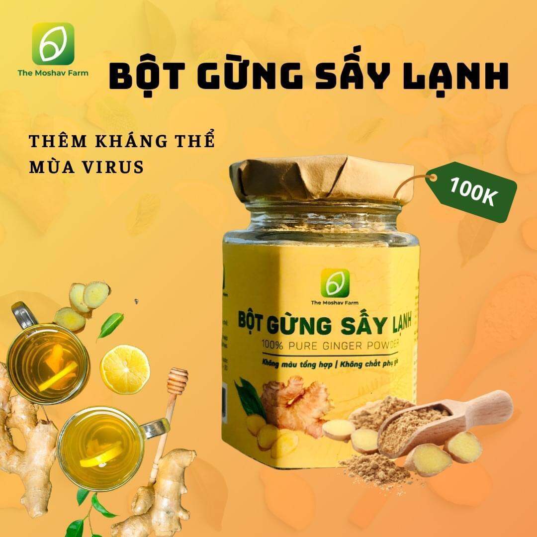 Bột gừng sấy lạnh Moshav- lọ thuỷ tinh 40g