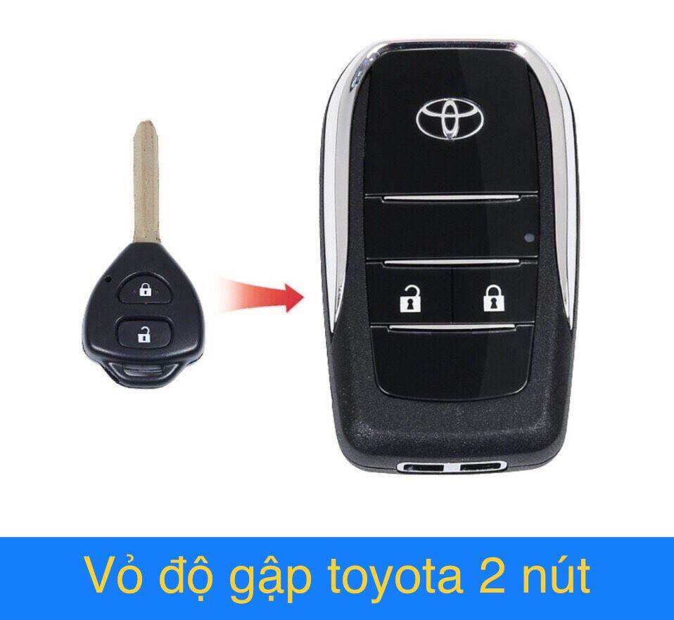 Vỏ chìa khóa gập toyota 2 , 3 , 4 nút bấm xe innova, fortuner, vios, yaris, altis, camry..