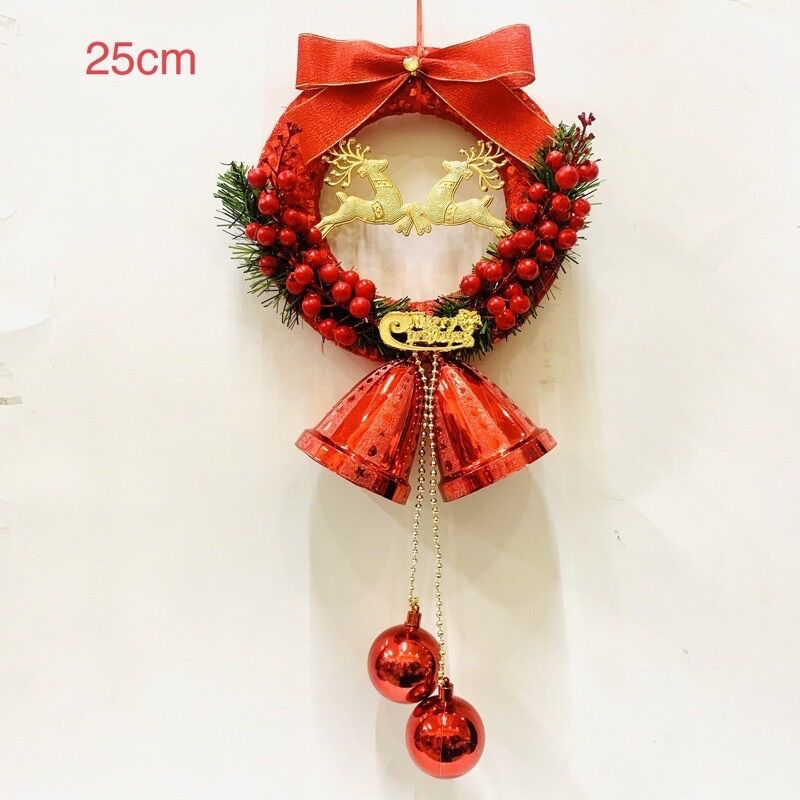Vòng nguyệt quế treo cửa trang trí Noel 15cm - 25cm
