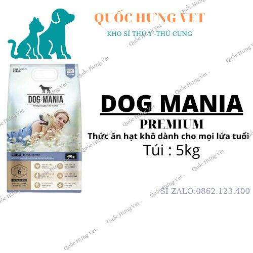 THỨC ĂN HẠT CHO CHÓ DOG MANIA 5kg(HÀN QUỐC) ( thức ăn khô,thức ăn hạt, cám chó)-QUỐC HƯNH VET