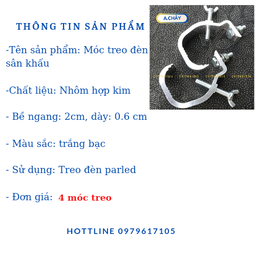 Móc treo đèn sân khấu đèn parled, bộ 4 móc A chảy