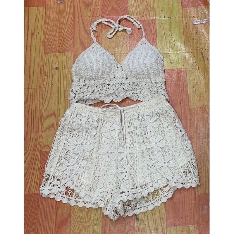 💥23-Set bikini ren đi biển 2 món có bán rời( áo bra- quần sóc ren)