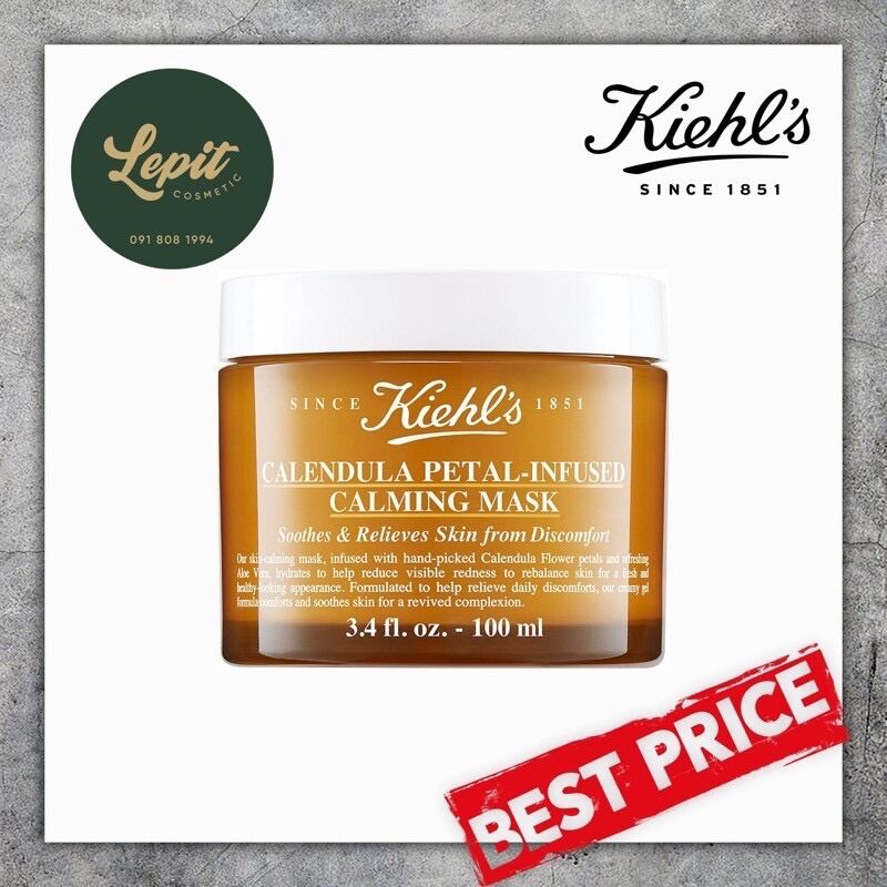 [Lepit Cosmetic] Mặt Nạ Kiehls Hoa Cúc - Kiehls Calendula Petal - Infused Calming Mask - Mask Kiehls Hoa Cúc 100Ml