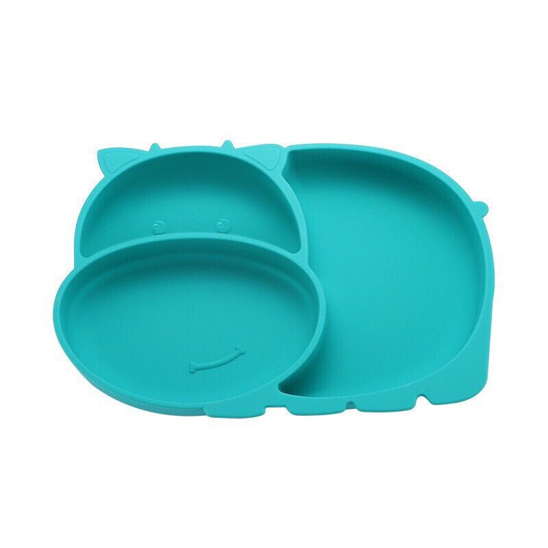 Khay ăn dặm silicon hình bò cho bé