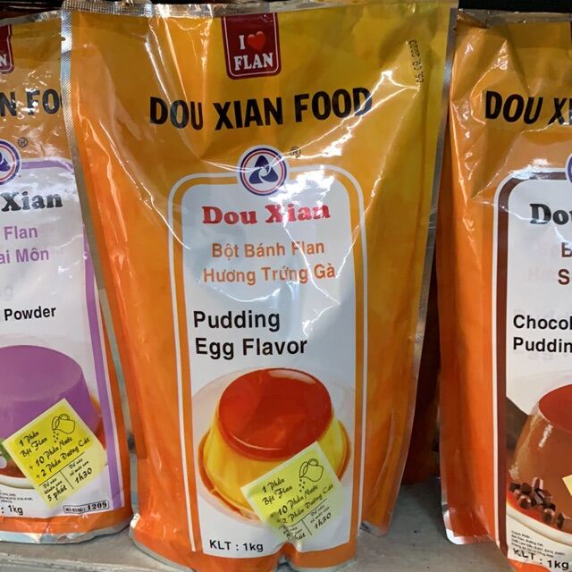 Bột Pudding Dou Xian loại 1 ký (dưa lưới, Socola, Khoai môn, Trứng)