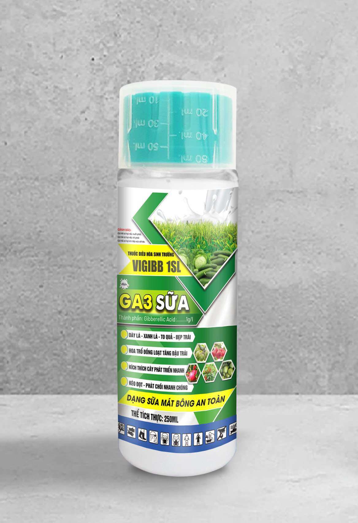 Phân bón ga3 sữa - chai 250ml - giúp xanh lá, dày lá, to quả.