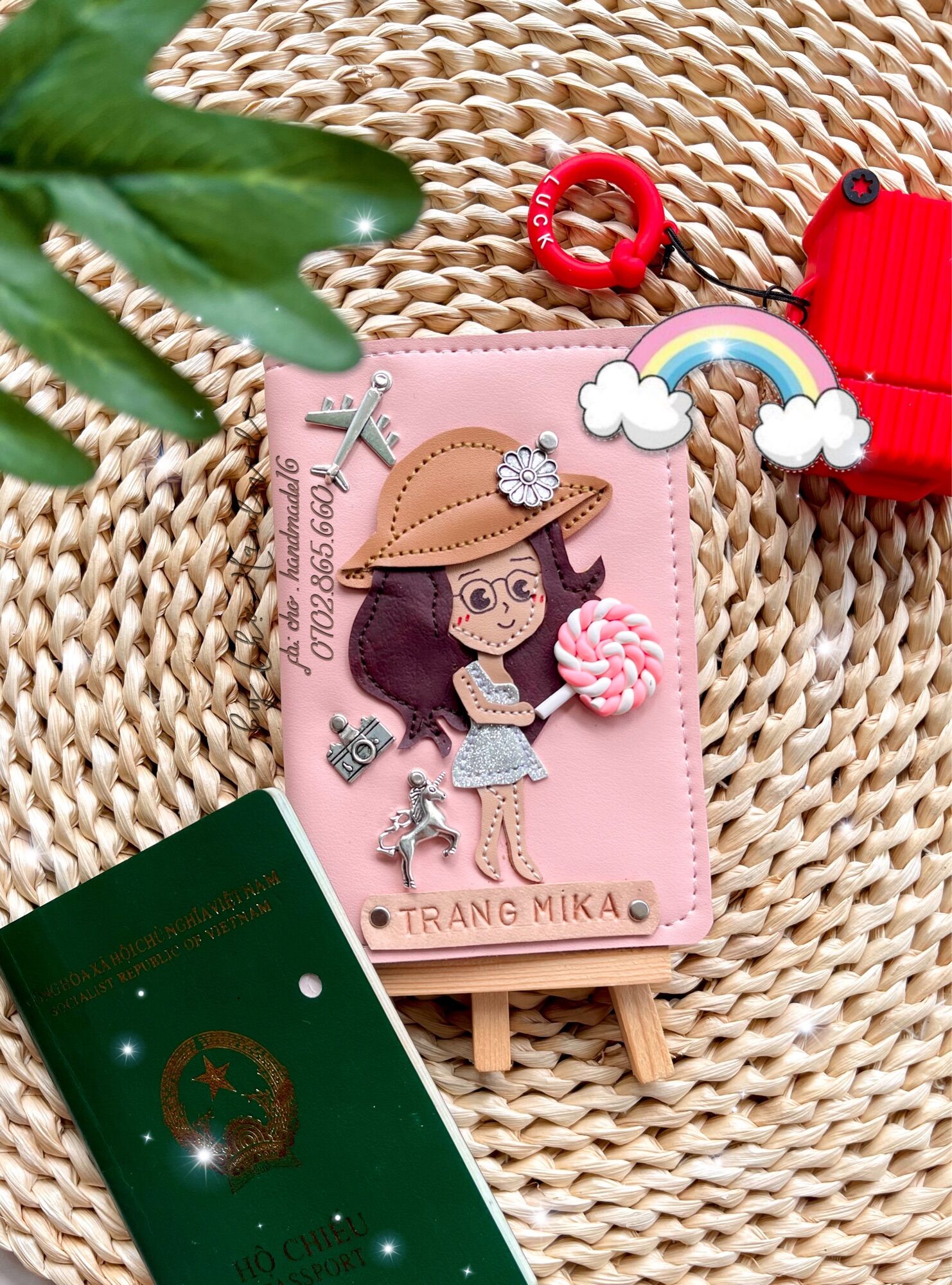 Vỏ hộ chiếu CHIBI-bọc hộ chiếu hình người-bao hộ chiếu hình dễ thương