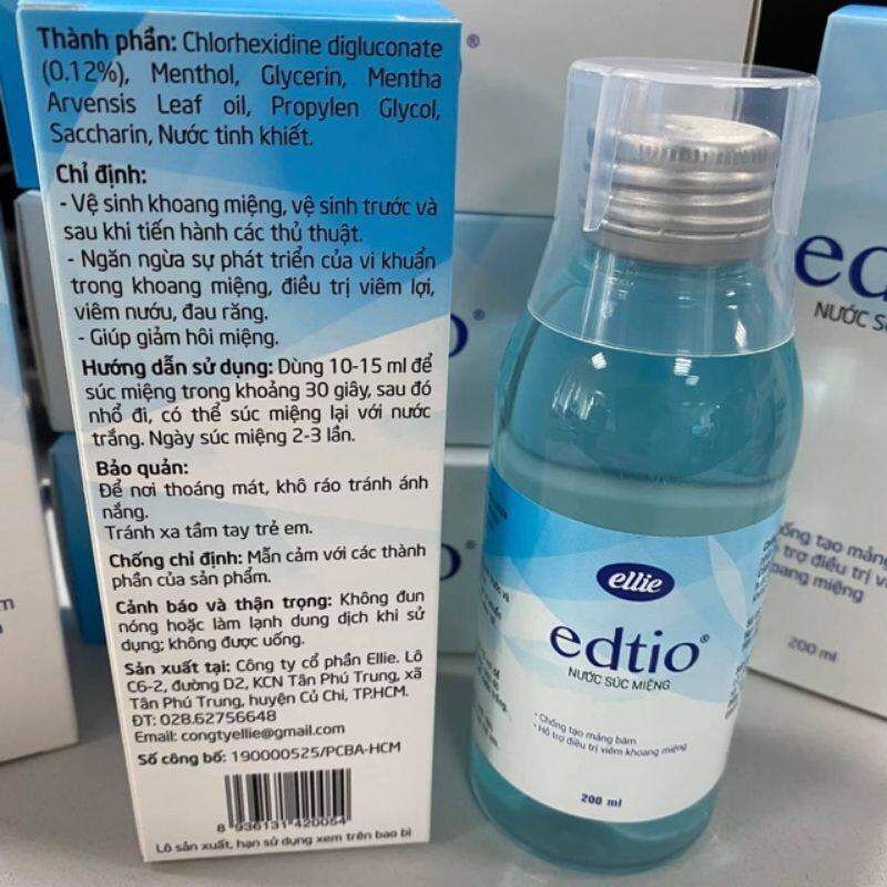 EDTIO nước súc miệng 200ml sử dụng tại Bv Chợ Rẫy