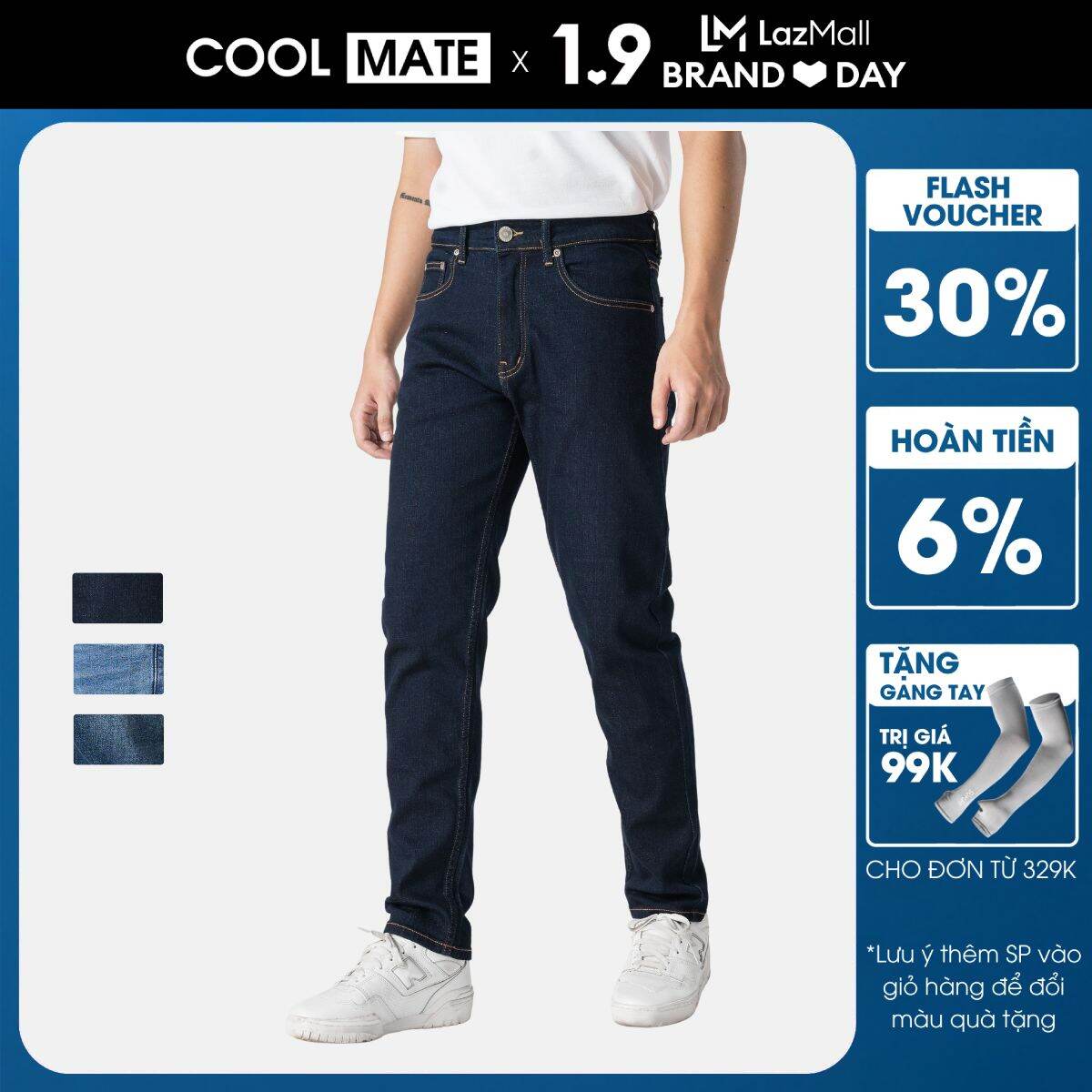 CHỈ 1.9 TẶNG GĂNG TAY CHỐNG UV ĐƠN 329KQuần Jeans Dáng Slim Fit V2 -