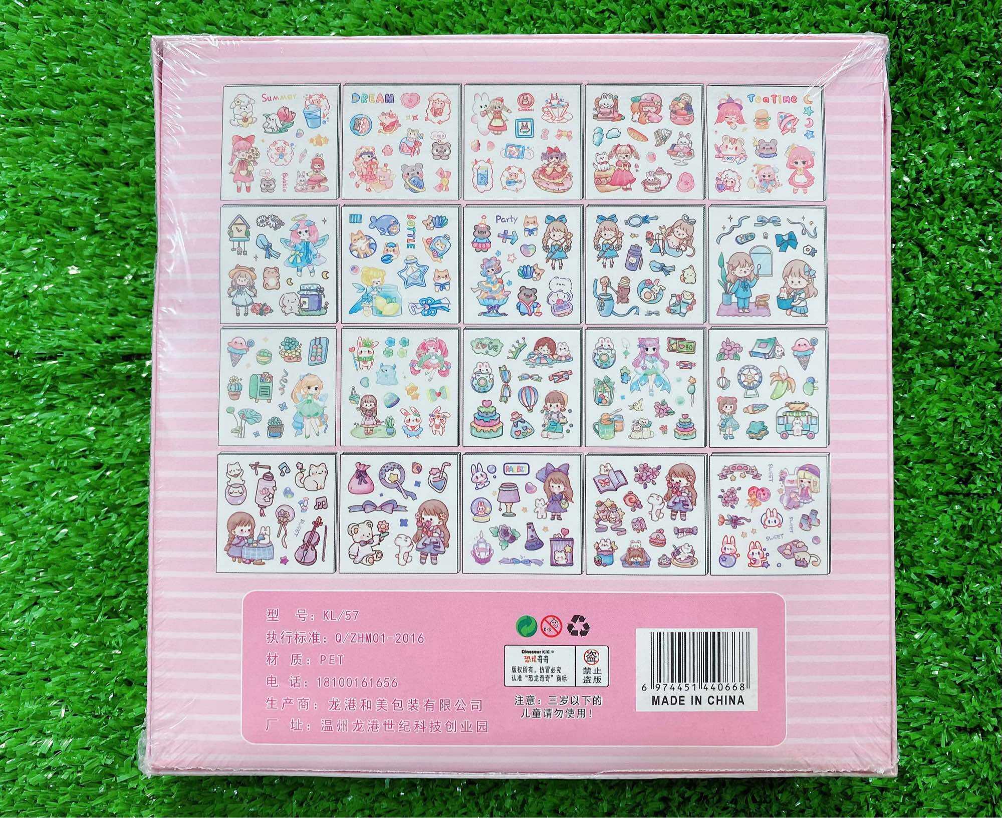 Hộp 100 tấm sticker siêu dễ thương