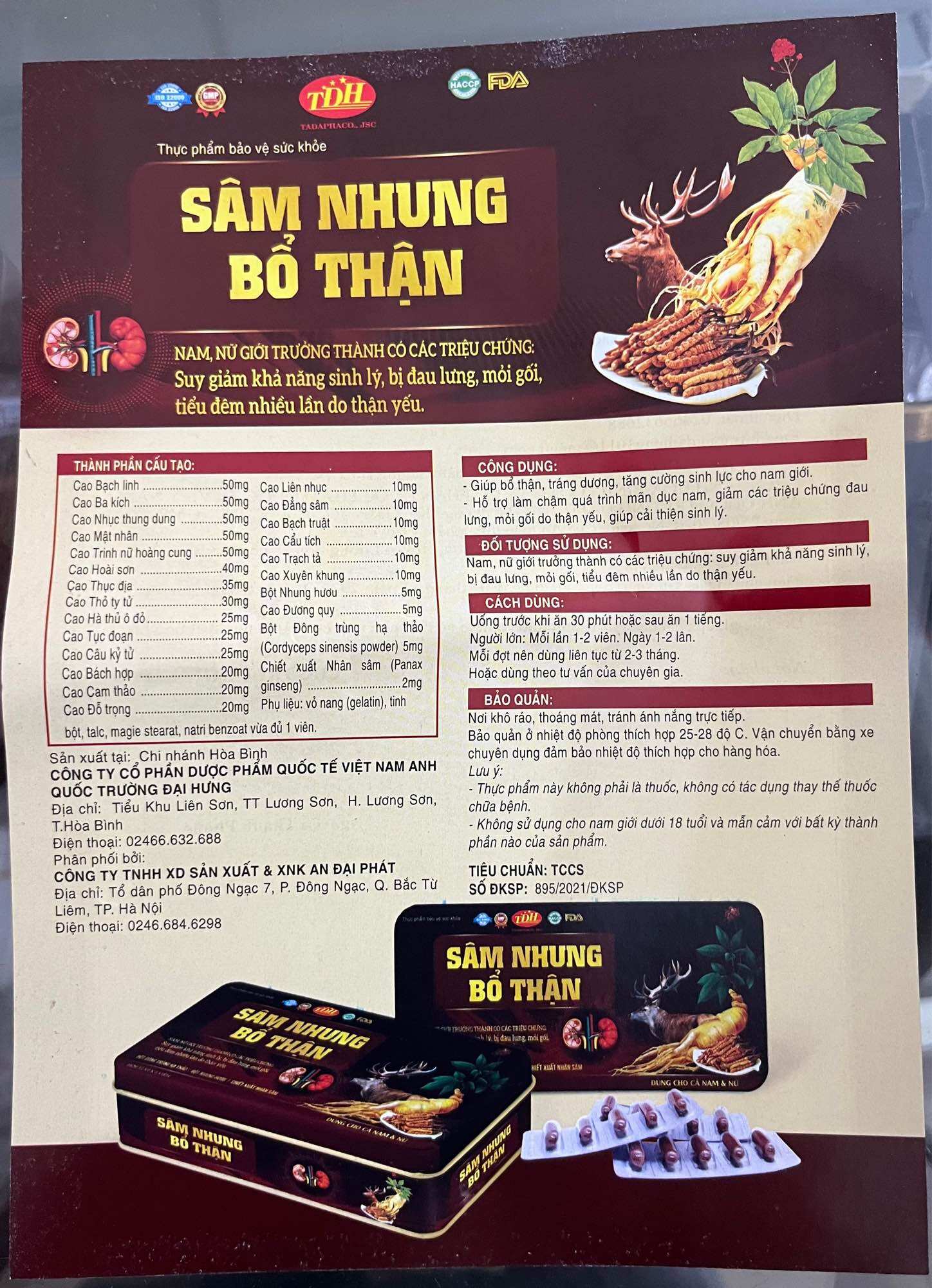 SÂM NHUNG BỔ THẬN
