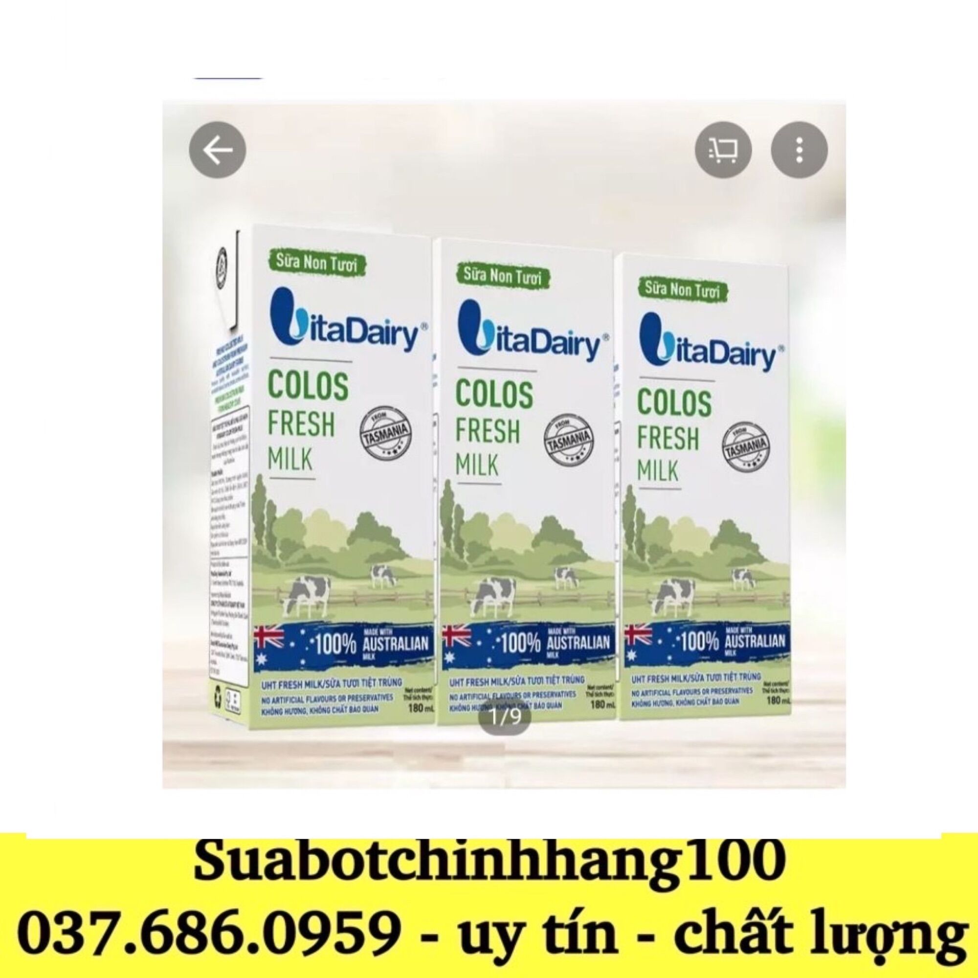 Thùng 24 hộp sữa non tươi Vitadairy 180ml