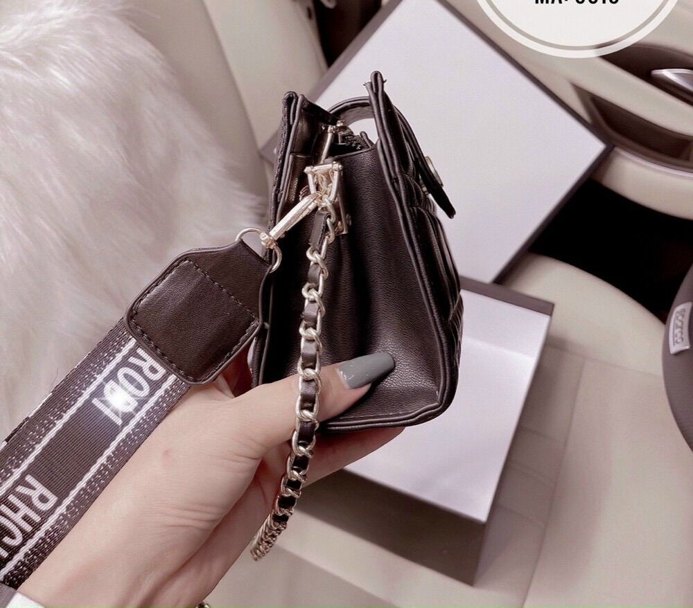Túi đeo chéo nữ chất liệu da bản 2 dây size 18
