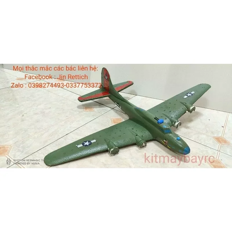 Combo máy bay b -17 sải 70 cm xốp đúc về chỉ việc bay
