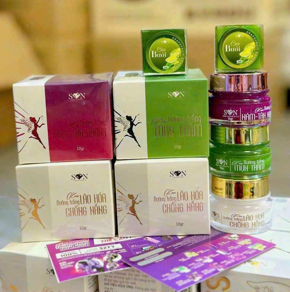 Combo kem face son nguyễn tiên, nám mụn trắng tàn nhang. tặng cao bưởi, + thẻ cào trúng thưởng