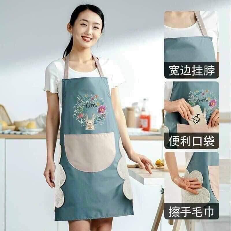 Tạp dề thỏ nhà bếp siêu đáng yêu có túi trước