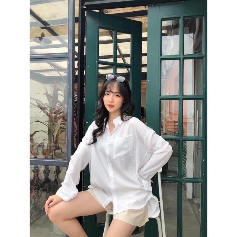 Áo Sơ Mi Đũi Nữ Oversize Siêu Xinh hàng đẹp