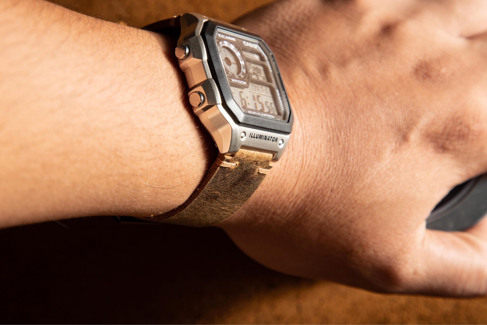 Dây da đồng hồ CASIO AE1200