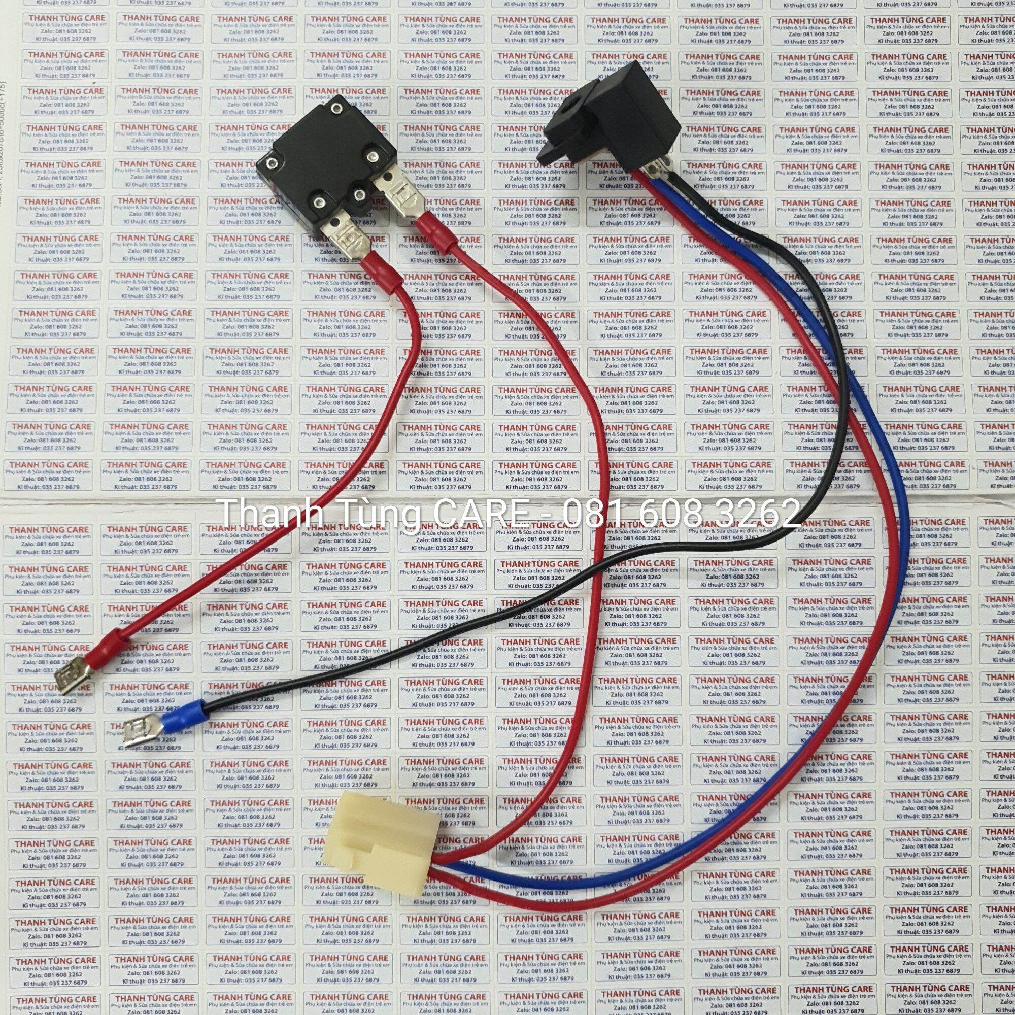 Rắc cắm nguồn + cổng sạc + cầu chì cho xe điện trẻ em