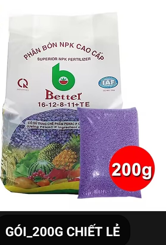 Phân NPK 16-12-8-11 + TE tím