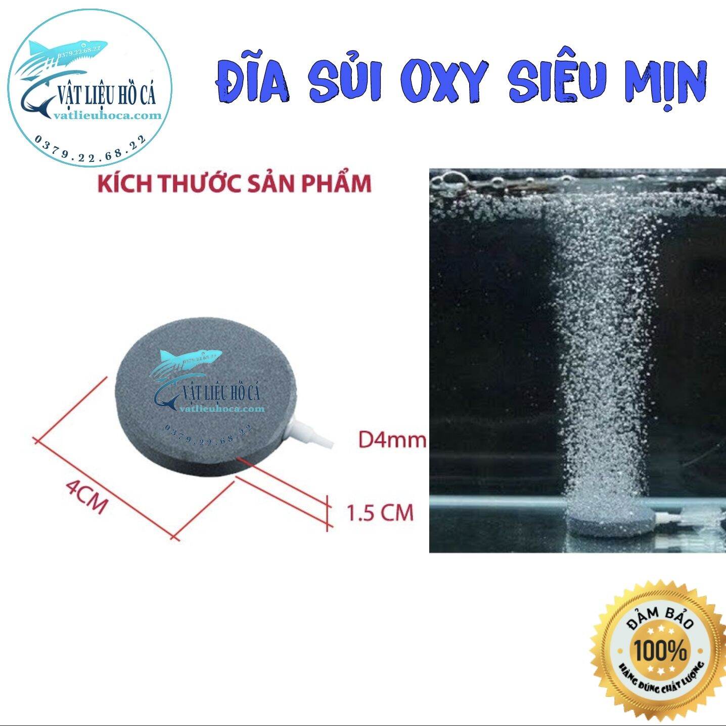 Đĩa sủi oxy siêu mịn, đĩa sủi đá 4cm
