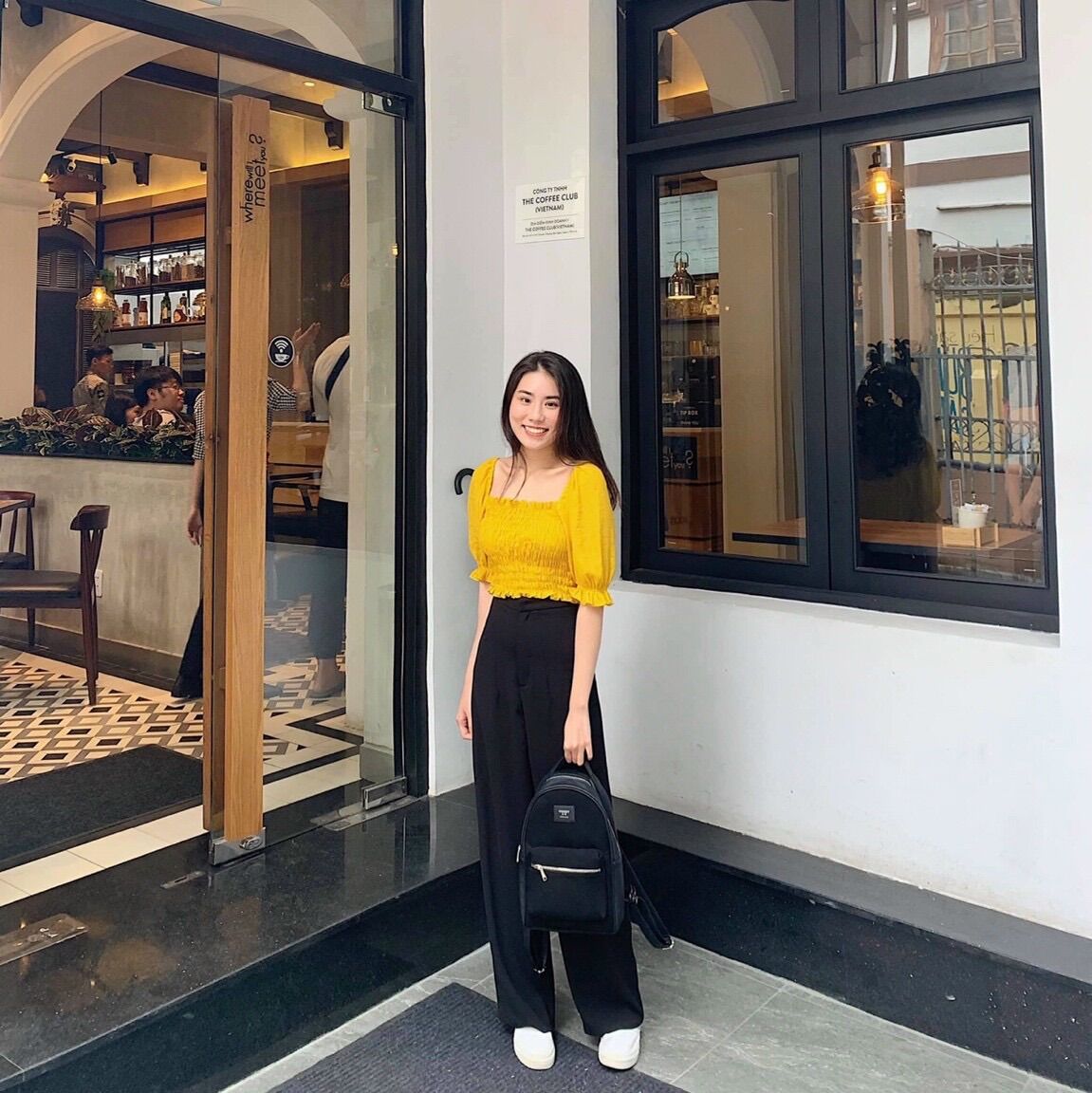 Set quần suông + bẹt vai nhúng