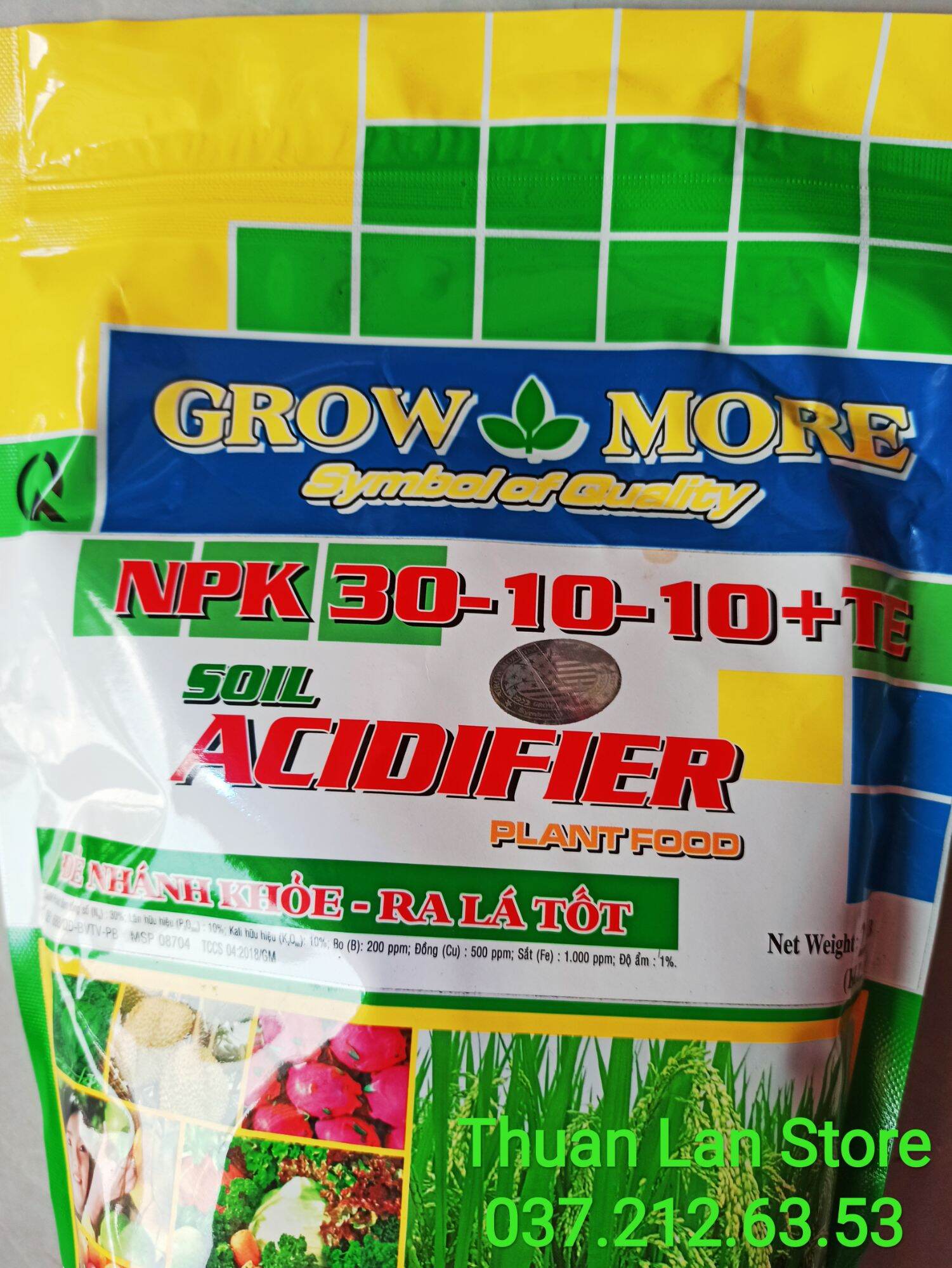 Túi 1kg phân bón lá npk 30-10-10 đẻ nhánh, ra lá tốt