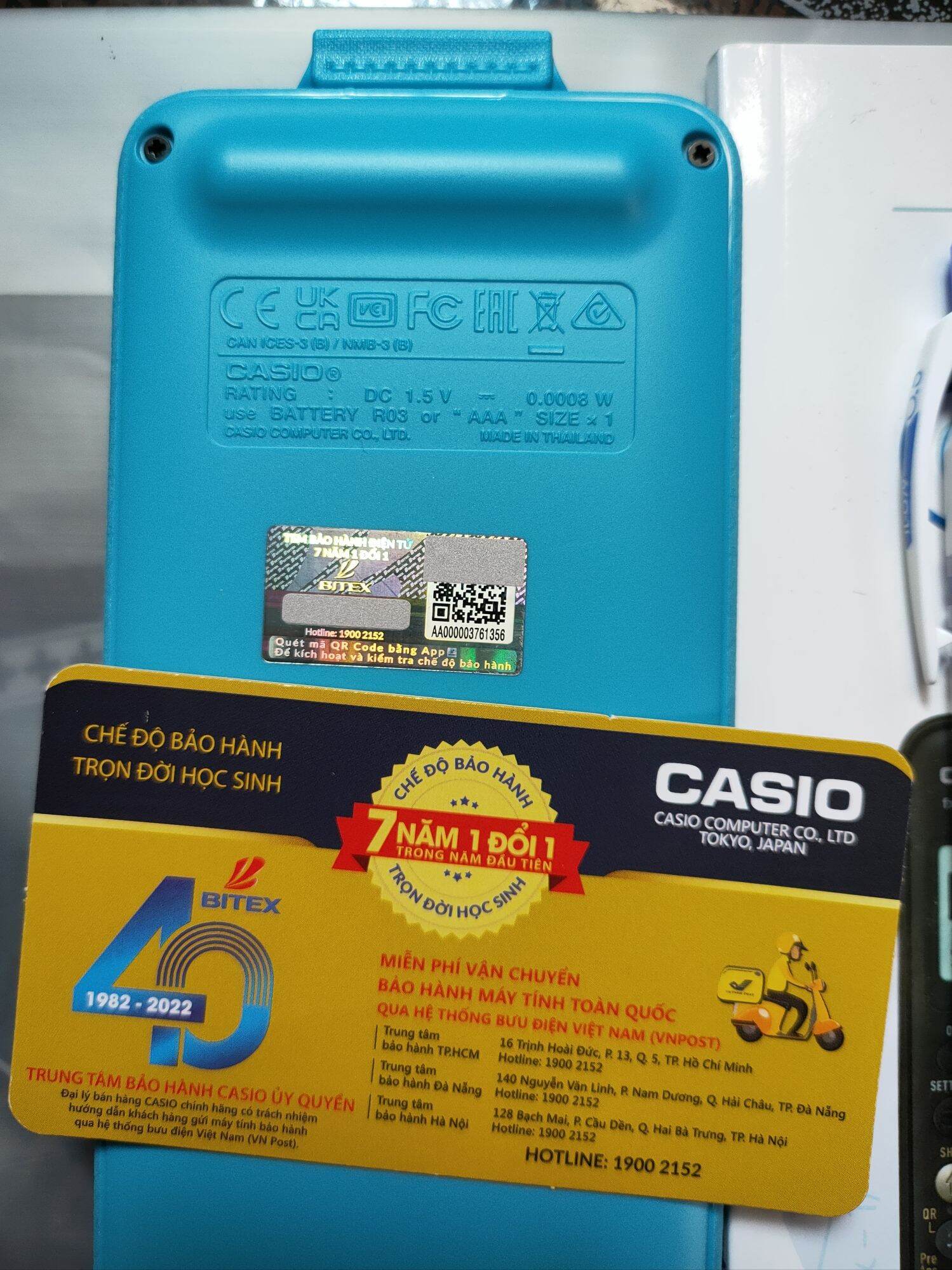 Combo máy tính Casio 880BTG Xanh và Cẩm nang HDSD