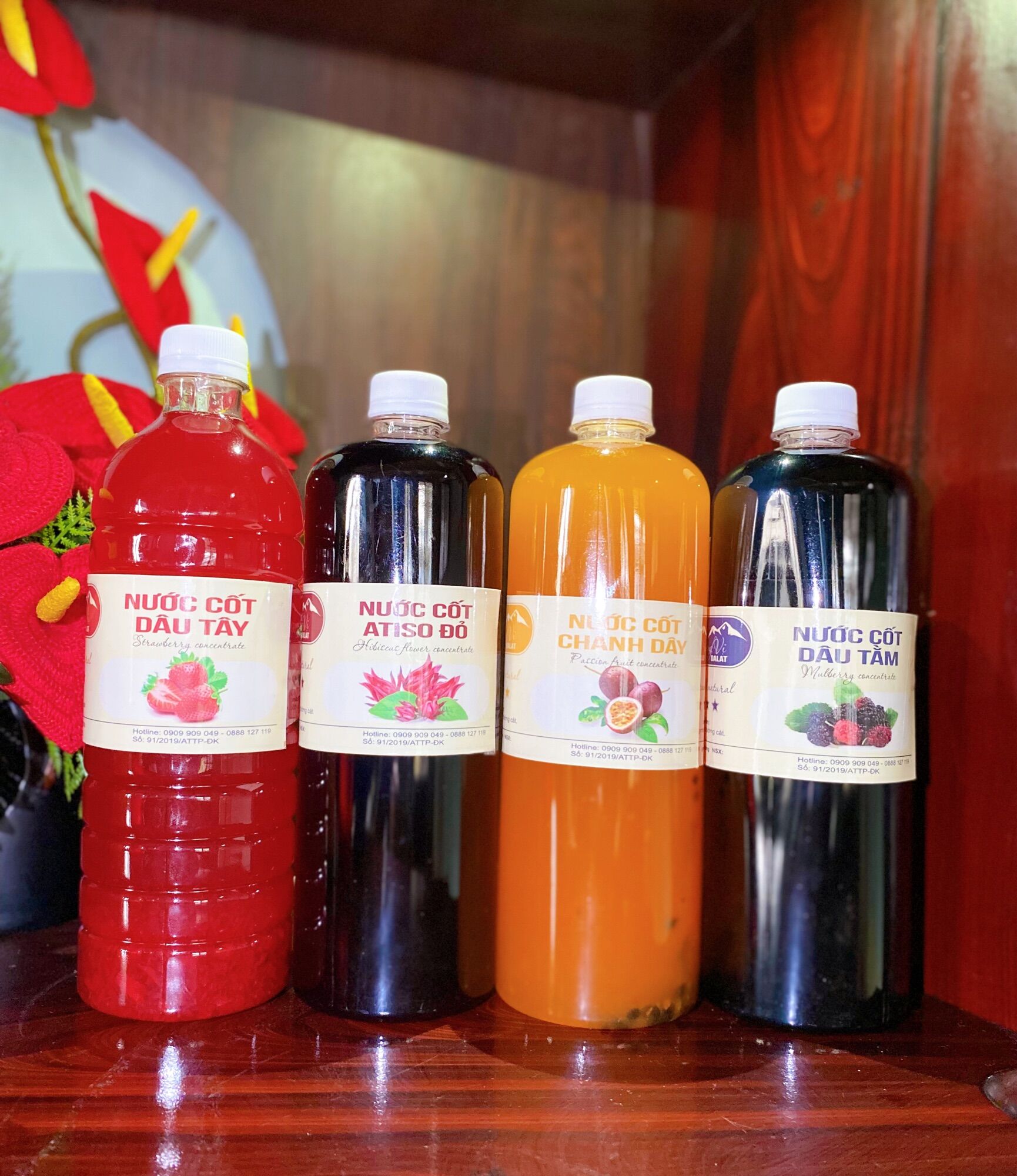 1 Lít nước cốt dâu tây nguyên chất - Đặc sản Đà Lạt